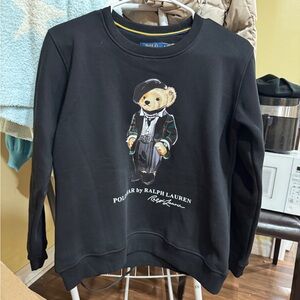 Polo by Ralph Lauren Black Crewneck Bear Sweater